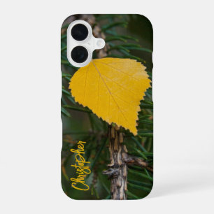Fall Yellow Quaking Aspen Leave Photograph Custom iPhone 16 Case