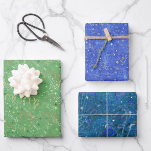 Fall Zodiac sign trio Virgo, Libra, Scorpio Wrapping Paper Sheet