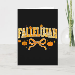 Fallelujah Fall Autumn Leaves Womens Cute Distress Card
