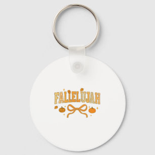 Fallelujah Fall Autumn Leaves Womens Cute Distress Key Ring