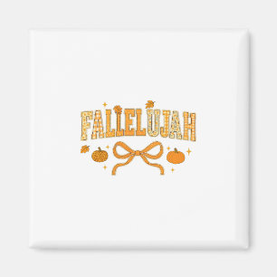 Fallelujah Fall Autumn Leaves Womens Cute Distress Magnet