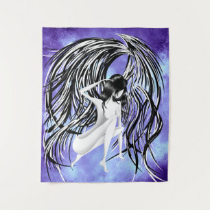 Fallen Angel blue monochrome  Tapestry