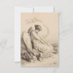Fallen Angel Contemplation Holy Card