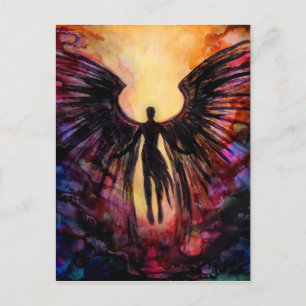 Fallen angel - contemporary painting postcard