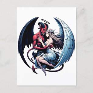 Fallen Angel Demon Angel woman fantasy dark art Postcard