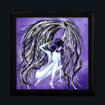Fallen Angel Midnight  Gift Box<br><div class="desc">Artwork Name: Fallen Angel 
Color: Midnight 

Beautiful Fallen Angel Keepsake Jewelry Box 
Stunning artwork featuring a fallen angel with a colorful filter,   perfect for a girlfriend,  a daughter,  your wife,  or anyone! especially if they love Angels.  check out my shop for more colors and designs.</div>