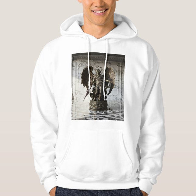 Fallen Angel Statue\Dark Gothic Cathedral T-Shir Hoodie (Front)