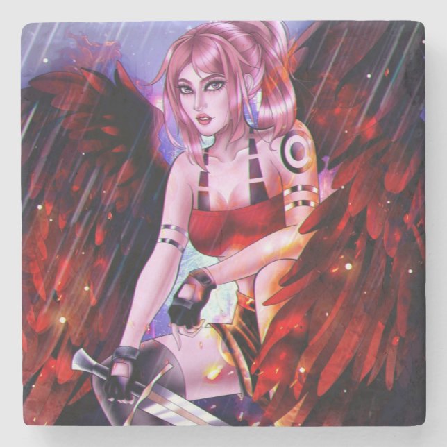 Fallen Angel Stone Coaster (Front)