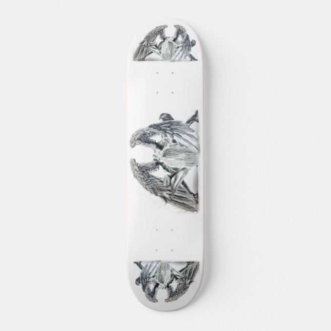 Fallen Angel Yoga Pose Art Skateboard (Front)