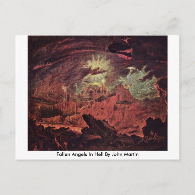Fallen Angels In Hell By John Martin Postcard (Front)