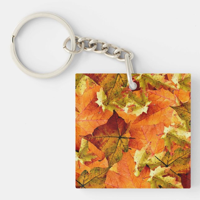 Fallen Autumn Leaves Key Ring (Front)