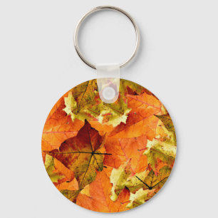 Fallen Autumn Leaves Key Ring