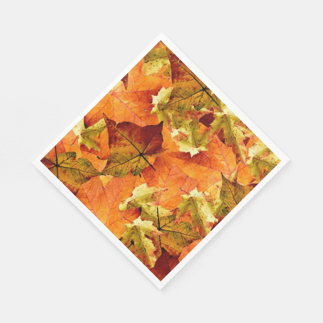 Fallen Autumn Leaves Napkin (Corner)