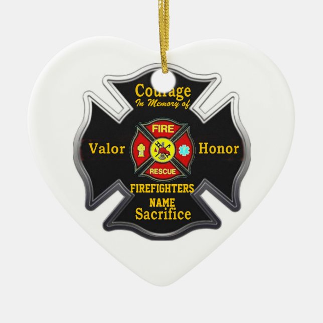 FALLEN BUT NOT FORGOTTEN CERAMIC TREE DECORATION (Front)