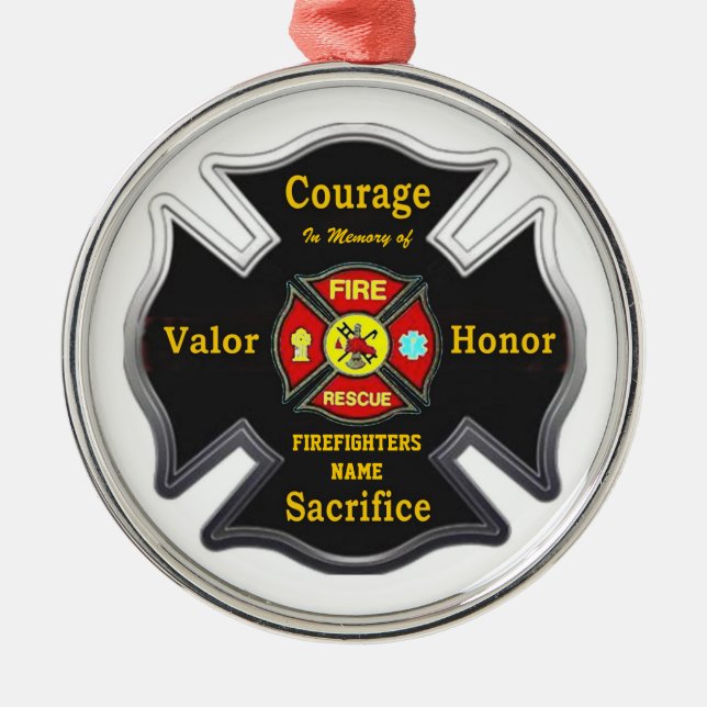 FALLEN BUT NOT FORGOTTEN METAL TREE DECORATION (Front)