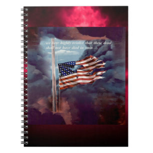 Fallen But Not Forgotten Smoke and Torn Flag Notebook