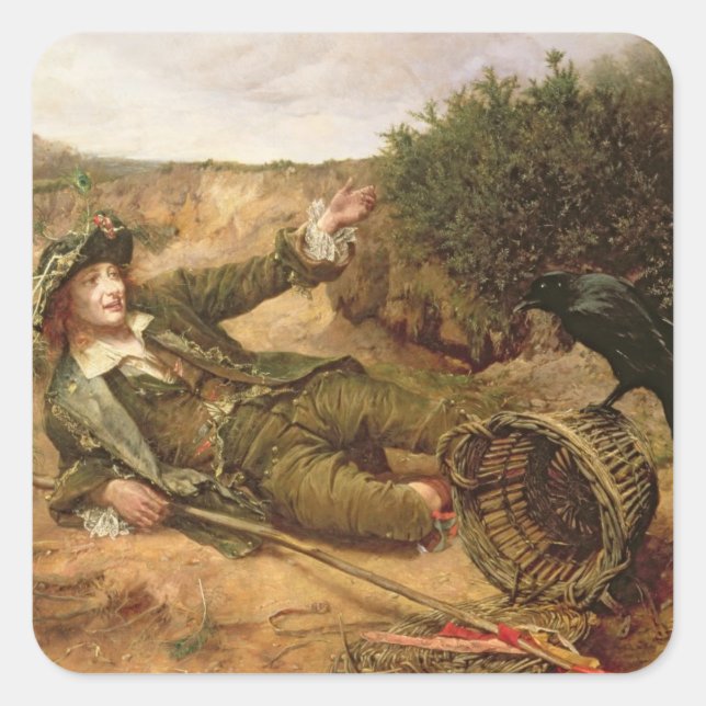 Fallen by the Wayside, 1886 (oil on canvas) Square Sticker (Front)
