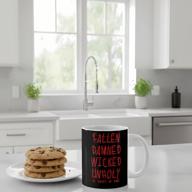 Fallen Damned Wicked Unholy Religious Design Coffee Mug (Creator Uploaded)