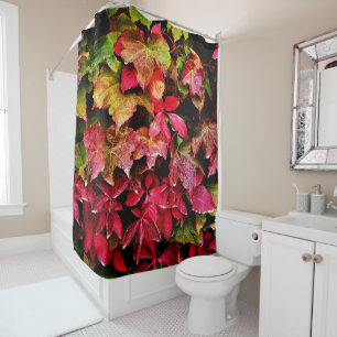 Fallen Leaves At The Yard In Autumn Shower Curtain
