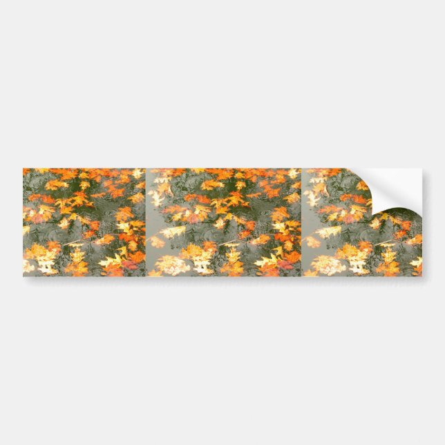 fallen leaves in rain bumper sticker (Front)