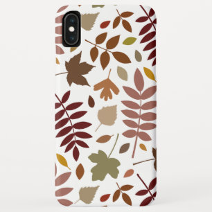 Fallen Leaves Lg Pattern Fall Colours on White iPhone XS Max Case
