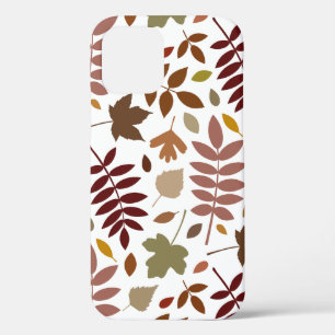 Fallen Leaves Lg Pattern Fall Colours on White iPhone 12 Pro Case