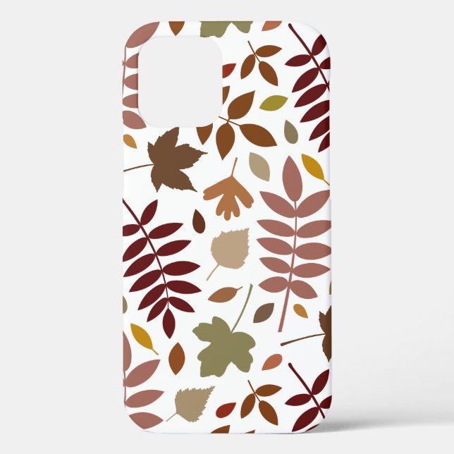 Fallen Leaves Lg Pattern Fall Colours on White Case-Mate iPhone Case (Back)