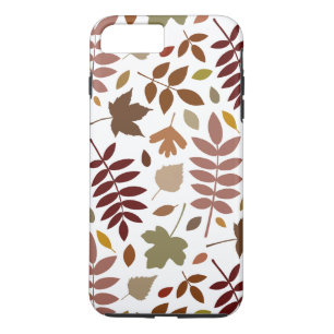 Fallen Leaves Lg Pattern Fall Colours on White iPhone 8 Plus/7 Plus Case