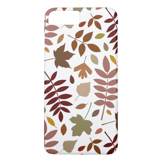 Fallen Leaves Lg Pattern Fall Colours on White Case-Mate iPhone Case (Back)