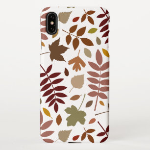 Fallen Leaves Lg Pattern Fall Colours on White iPhone Case