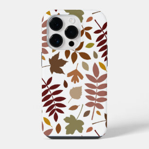 Fallen Leaves Lg Pattern Fall Colours on White iPhone 14 Pro Case