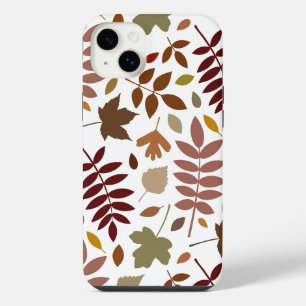 Fallen Leaves Lg Pattern Fall Colours on White iPhone 14 Plus Case