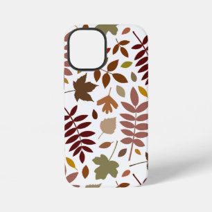 Fallen Leaves Lg Pattern Fall Colours on White iPhone 12 Mini Case