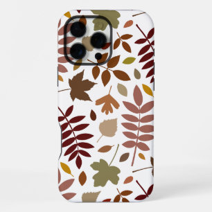 Fallen Leaves Lg Pattern Fall Colours on White iPhone 16 Pro Max Case