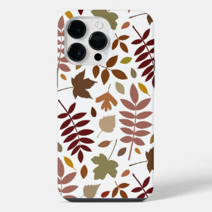 Fallen Leaves Lg Pattern Fall Colours on White iPhone 14 Pro Max Case