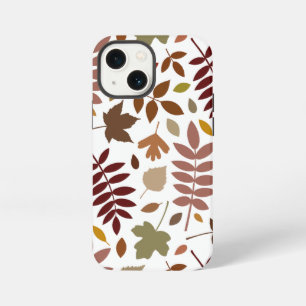 Fallen Leaves Lg Pattern Fall Colours on White iPhone 13 Mini Case