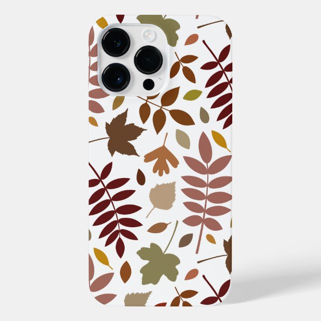 Fallen Leaves Lg Pattern Fall Colours on White iPhone Case (Back)