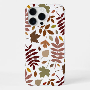 Fallen Leaves Lg Pattern Fall Colours on White iPhone 16 Pro Max Case