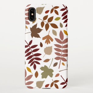 Fallen Leaves Lg Pattern Fall Colours on White iPhone Case