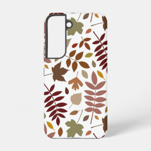 Fallen Leaves Lg Pattern Fall Colours on White Samsung Galaxy Case