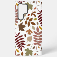 Fallen Leaves Lg Pattern Fall Colours on White