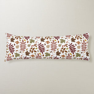 Fallen Leaves Pattern Fall Colours on White Body Cushion