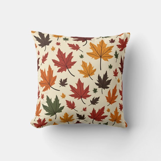 Fallen leaves pattern pillow cushion (Front)