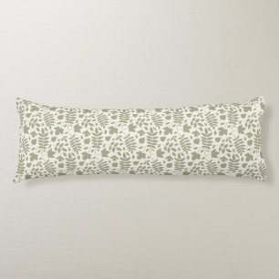 Fallen Leaves Rpt Pattern Green on Cream Body Cushion
