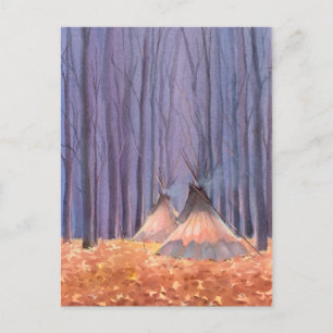 FALLEN LEAVES TIPIS by SHARON SHARPE Postcard