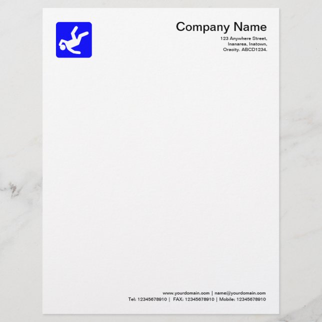 Fallen Man Symbol - Blue Custom Letterhead (Front)