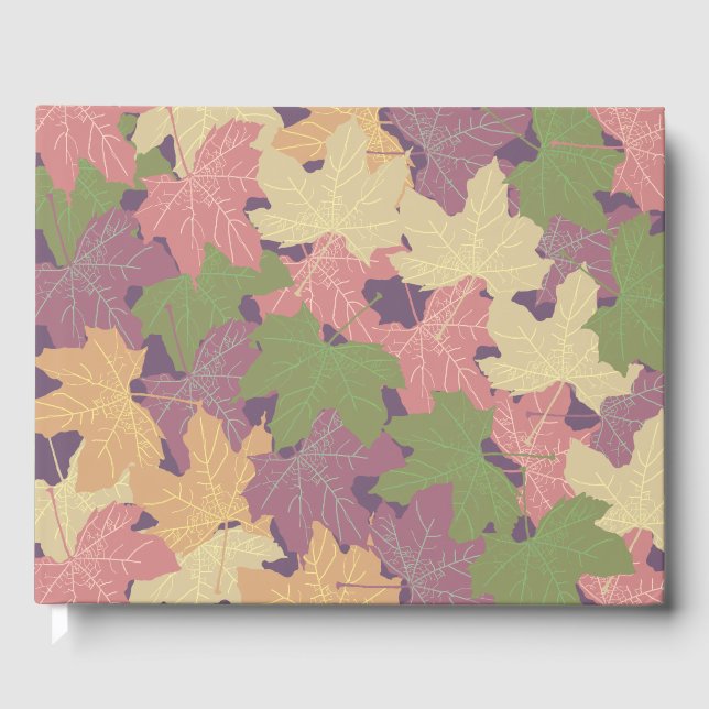 FALLEN MAPLE LEAVES HAPPY AUTUMN GUEST BOOK (Front)