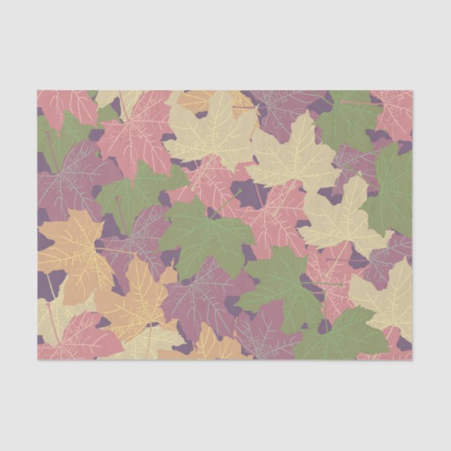 FALLEN MAPLE LEAVES HAPPY AUTUMN TISSUE PAPER (Front)