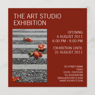 Fallen Petals carmine Invitation