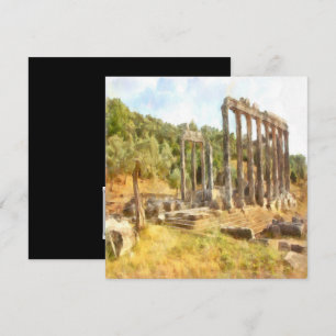 Fallen Ruins of Euromos, Turkiye Watercolor Invitation